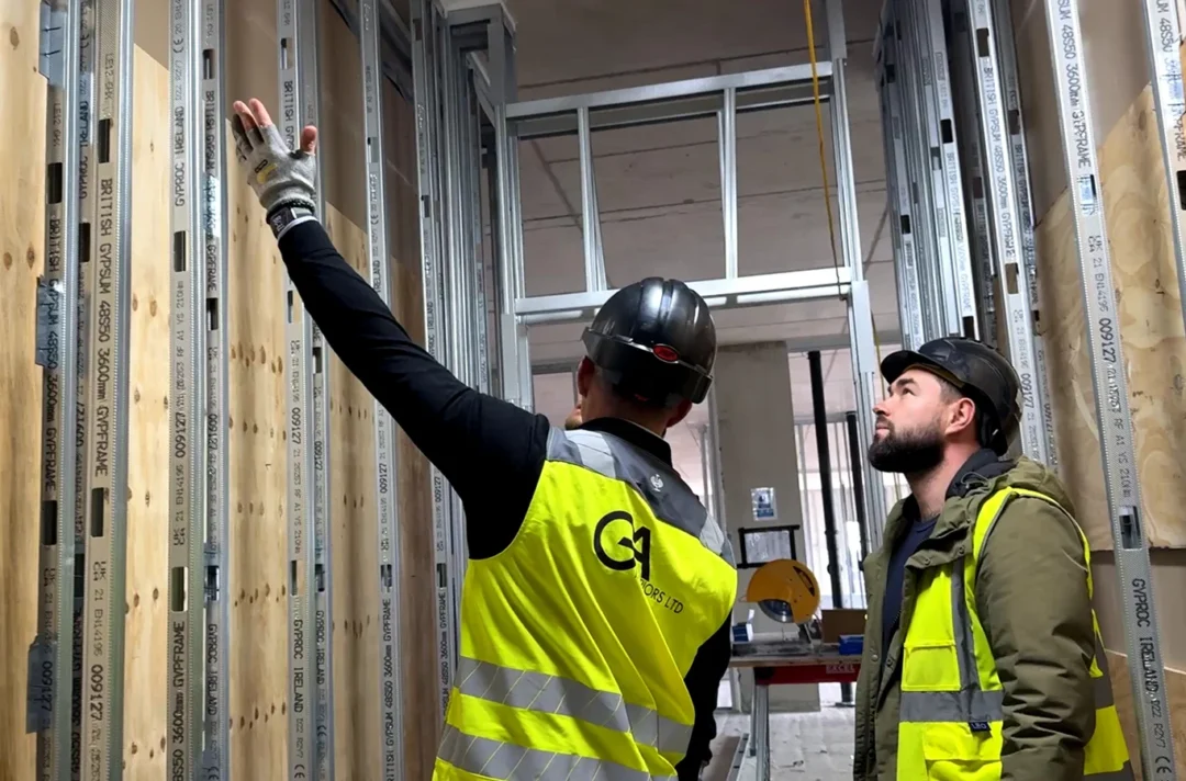 Leeside Road Meridian 2 Ga Interiors Sfs Drylining Subcontractor London Render Plasterboard
