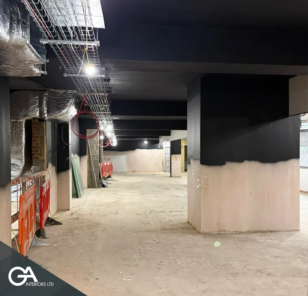 Ga Interiors Walnuts Leisure Center Drylining Grid Ceilings Sfs Construction Industry