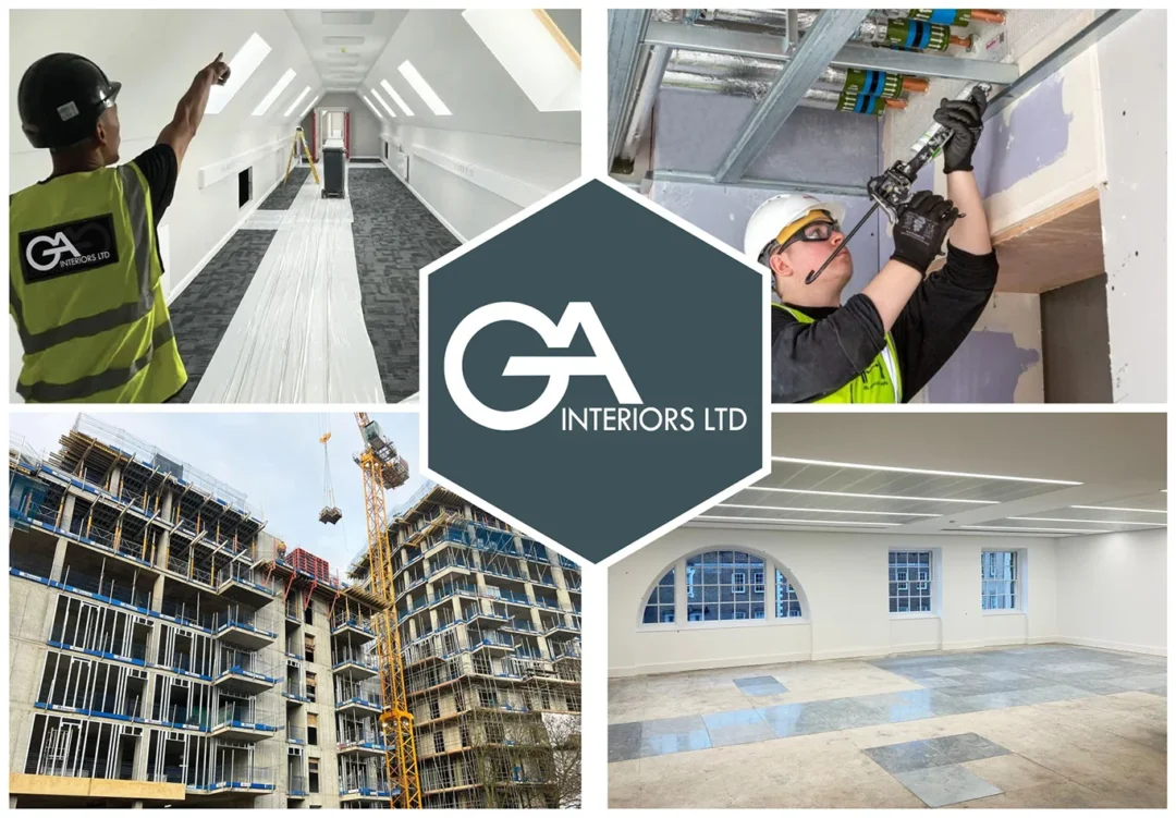 Ga Interiors Drylining East Anglia London Internal Fit Outs Subcontractor Sfs Plastering Tape And Jointing Construction Uk