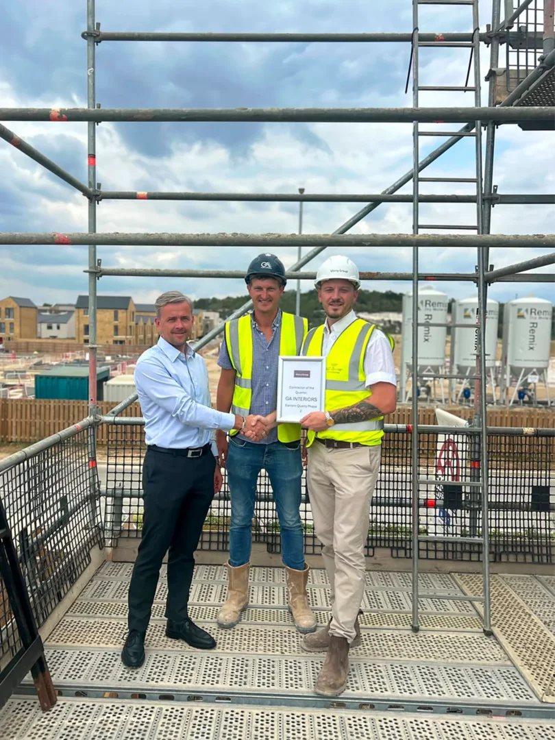 Ga Interiors Best Contractor Award Residential Ebbsfleet Development Vistry Drylining Interior Fit Out