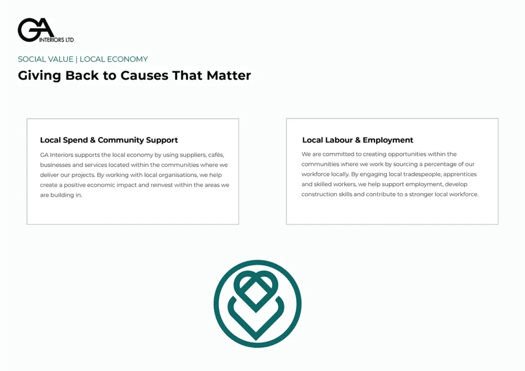 Social Values Ga Interiors Charity London Construction Marketing Fundraiser Donations Community Work Fire Stopping Best Subcontractor