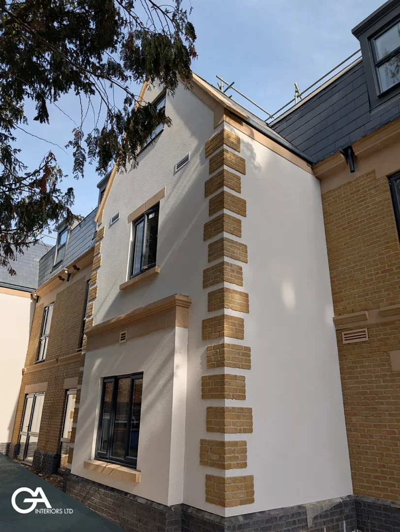 External Render Brick Quoins Care Home London South East Ga Interiors